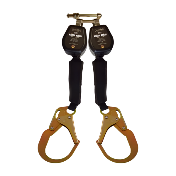 Línea de vida retráctil de cinta doble gancho grande con mosquetón 32005 Guardian Fall