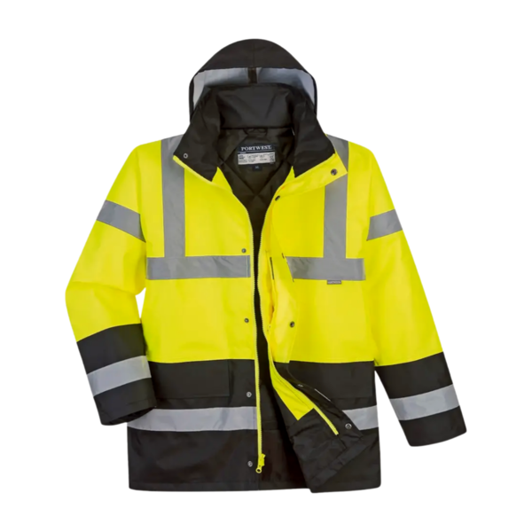 [US466YNRS] Chamarra Hi-Vis para tráfico de poliéster US466 Portwest (S, Azul marino)