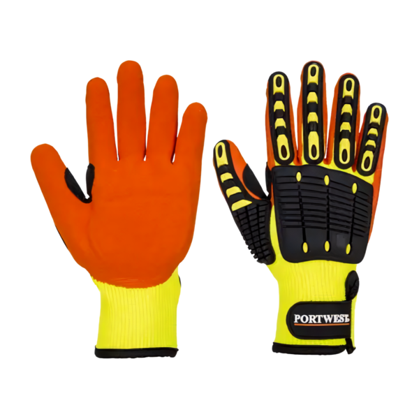 Guantes de seguridad anti impacto N2 de poliester/nitrilo arenoso A721 Portwest