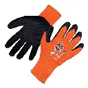 Guantes de seguridad térmico de poliéster/ látex rugoso