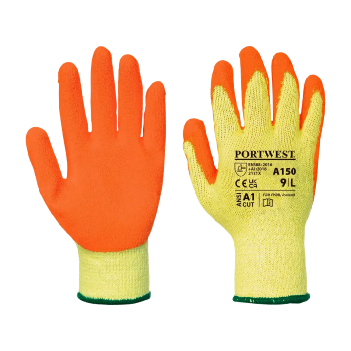 Guantes de algodón/látex rugoso A150 Portwest
