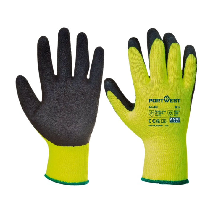 Guantes de poliéster/látex rugoso A140 Portwest