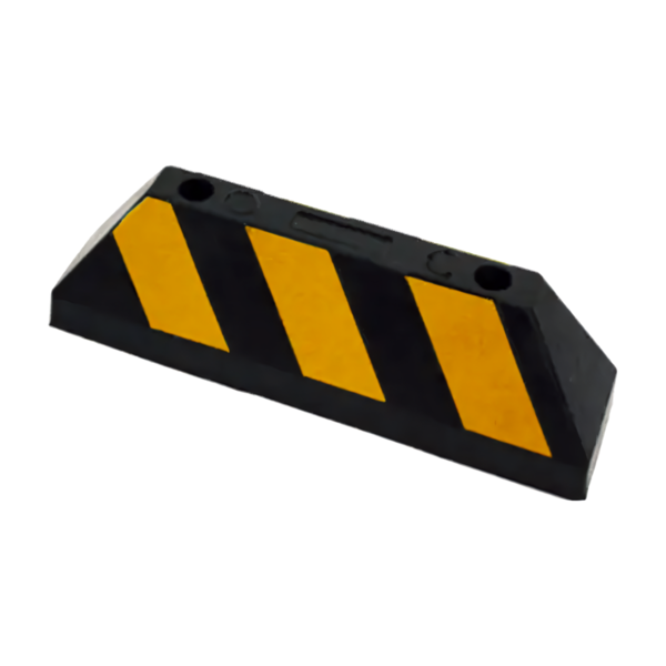 Tope de estacionamiento 56 cm negro con amarillo con 3 franjas reflejantes 23190 Safepro Solutions