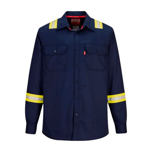 [FR706NARS] Camisa manga larga FR con cintas reflectivas FR706 Portwest (Azul marino, S)
