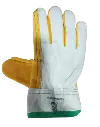 Guantes de seguridad de medio argonero piel/carnaza combinado (pulgar de piel)