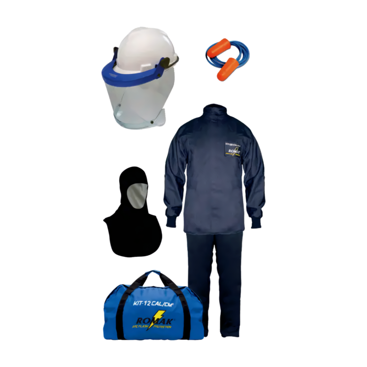 Kit traje contra arco electrico Romak 12 cal, cat 2 Ultrasoft Twill