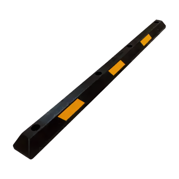 Tope para estacionamiento negro con franjas amarillas 1.83cm Unimattrafic