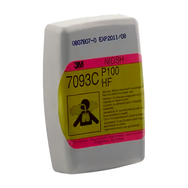 Filtro 3M 7093-C de fluoruro de hidrogeno para con alivio de niveles molestos de vapor org. y gas acido C/12 pzas.