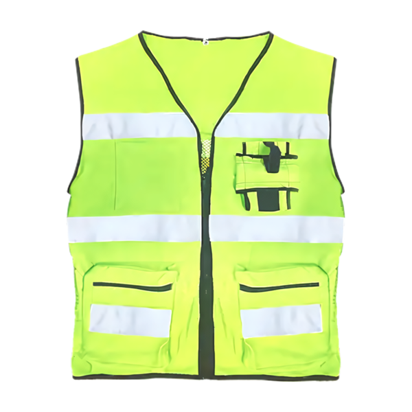 Chaleco de seguridad tipo reportero con reflejante plastico SR1062T MR Seguridad