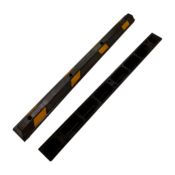 Tope para estacionamiento negro con 4 franjas amarillo 1.83cm TR26101 Safepro Solutions