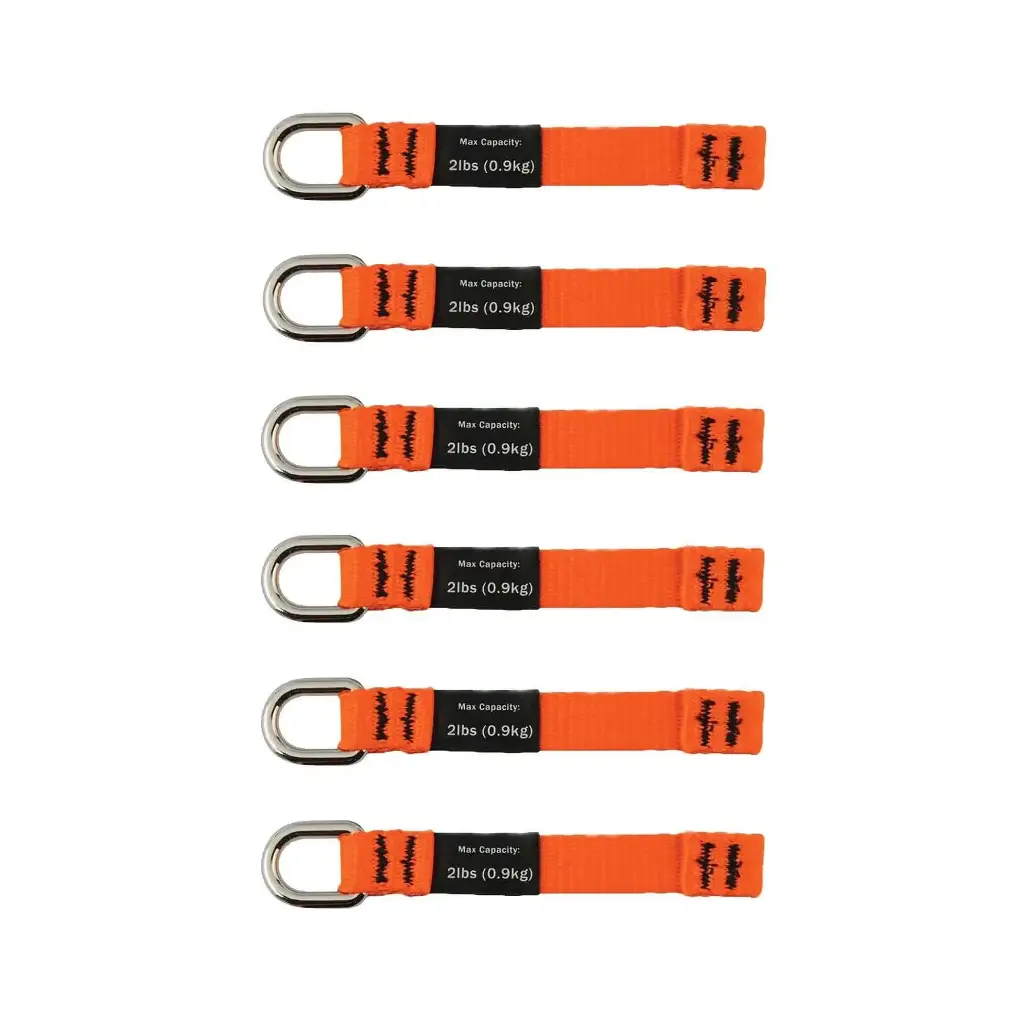 [19704] Accesorio de amarre para herramienta web squids 3700 Ergodyne (Naranja, Medio, 6 pz)