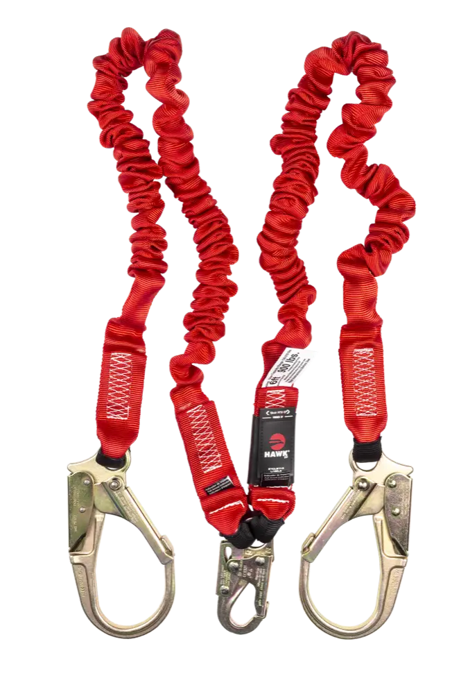 Cable contra caídas poliester/strech doble con 2 ganchos grandes 1.80m (6 ft.) 
