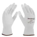 Guantes de seguridad de poliéster/PU en punta de los dedos Dermacare