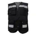 Chaleco de seguridad ventilado cerrado con bolsas y reflejante