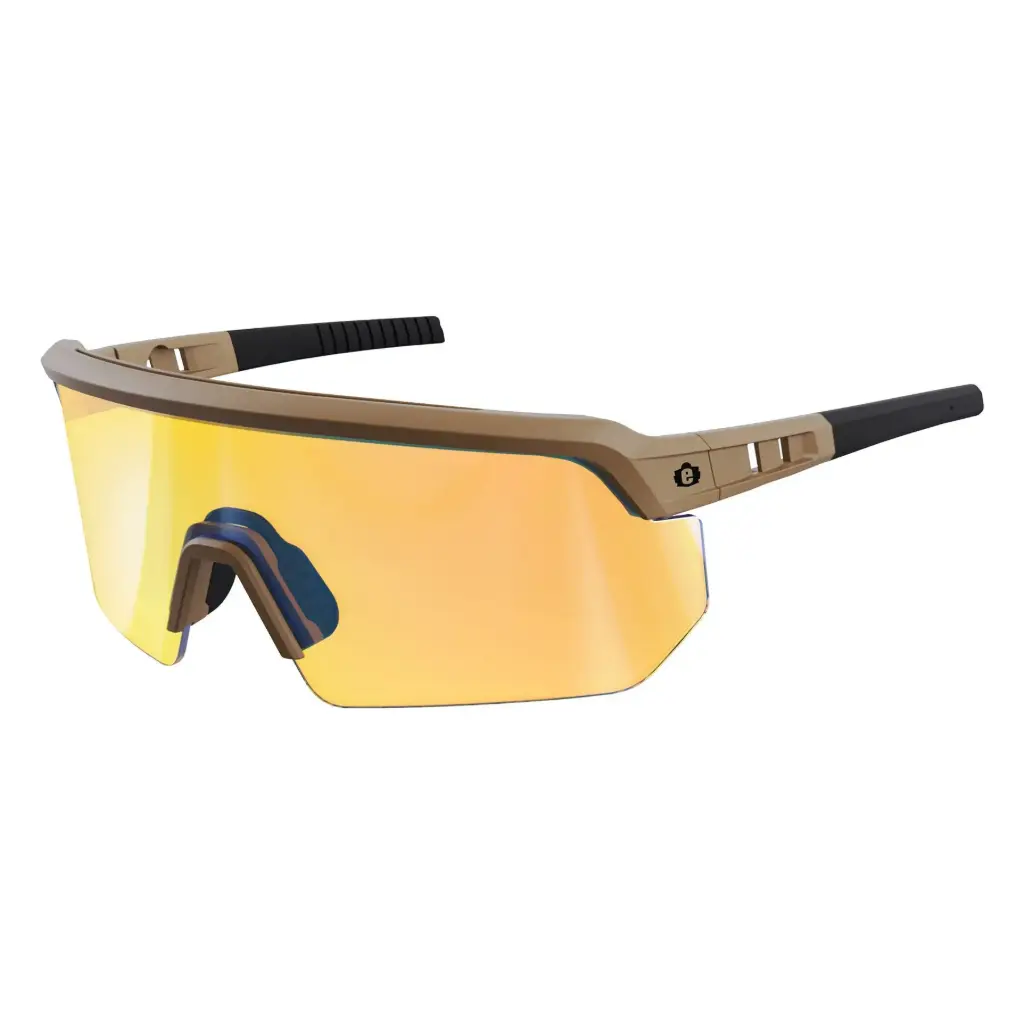 [55232] Lentes de protección Skullerz antirayaduras y antiempaño, espejeado AEGIR-AFAS-HCMI  Ergodyne (Amarillo, Beige oscuro)