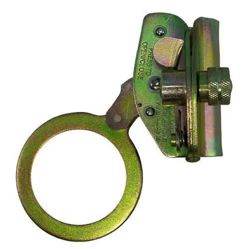 Sujetador contra caídas de acero p/linea de vida de cable de 5/8" marca MR Seguridad