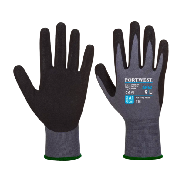 [AP62G8RS] Guantes con Nylon/Elastano/nitrilo arenoso marca Portwest (S)