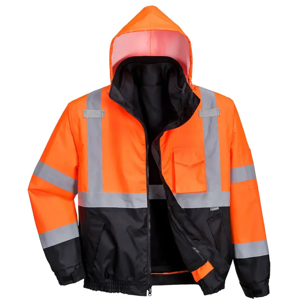 [US365OBRS] Chamarra Hi-Vis bomber 3 en 1 con contraste US365 Portwest (Naranja, S)