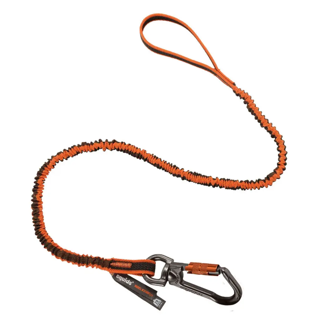 Sujetador Cordón para herramientas Squid 3109F(x) Mosquetón giratorio de doble cierre y presilla - 25 lb 19809 Ergodyne