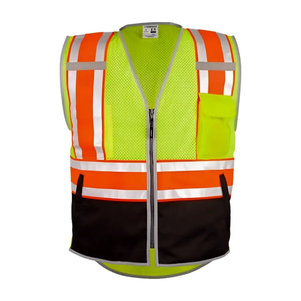 Chaleco de seguridad Hi-Vis Ultra-Cool con inferior negro BRS43-44 Kishigo