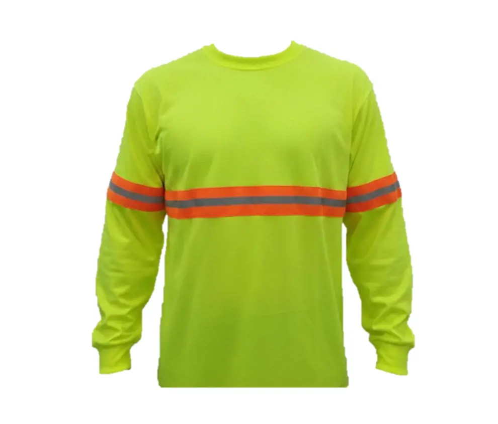 Playera Hi- Vis industrial de 100% algodón manga larga con reflejante PLA-ALG-REF Safepro Solutions