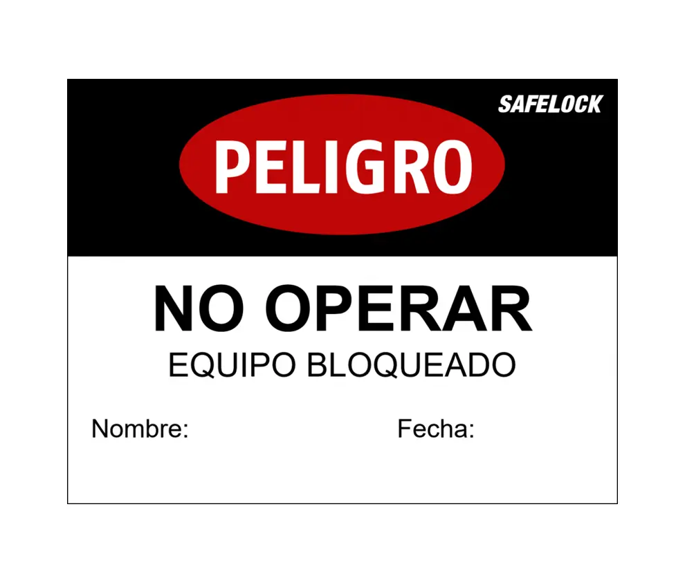 [MT01-SP] Etiqueta imantada con leyenda "No Operar" tamaño carta MT01-SP Safelock