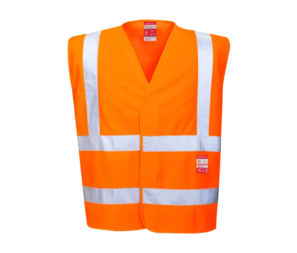 [FR75ORRS/M] Chaleco Hi-Vis ignífugo FR Bizflame FR75 Portwest (S-M, Naranja)