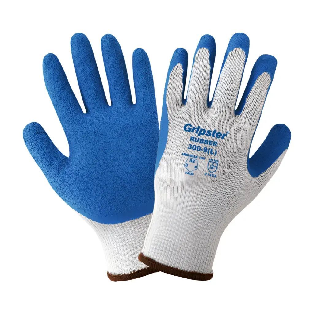 Guantes de poliéster/látex rugoso Gripster Rubber 300 Safe-Fit