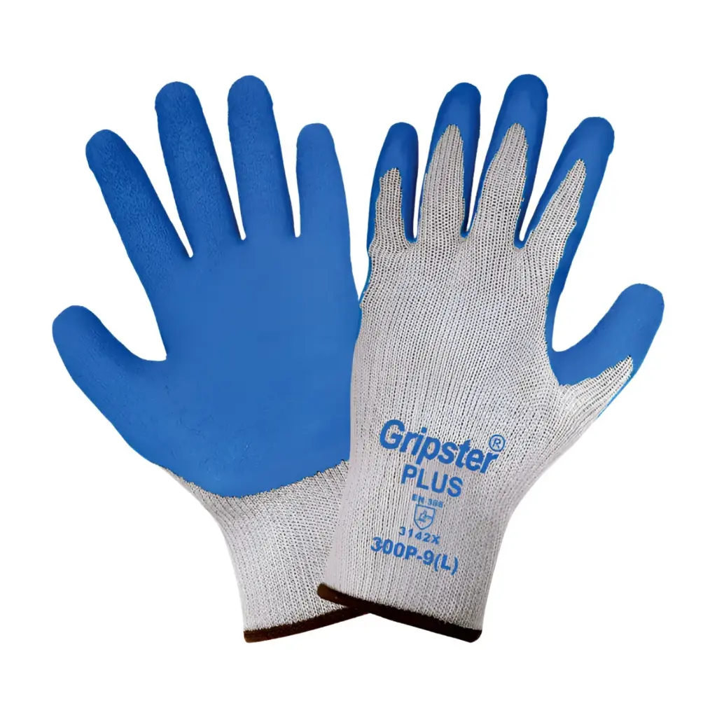 Guantes recubiertos de poliéster/látex rugoso premium Gripster Rubber 300P Safe-Fit