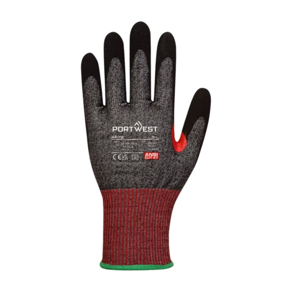 Guantes anti corte A6 nylon/nitrilo arenoso A672 Portwest
