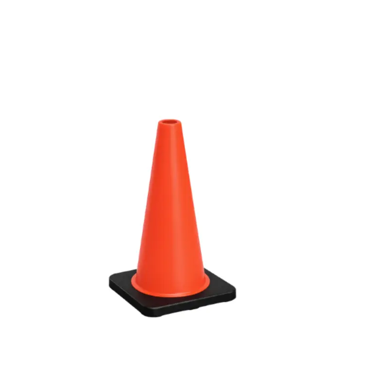 Cono vial de pvc c/base negra de caucho s/reflejante CBLH ByLack