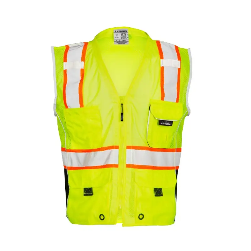 [1513-M] Chaleco Hi-Vis heavy duty BS13-14 Kishigo  (M, Lima)