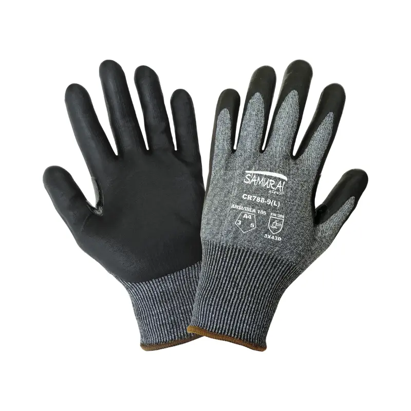 Guantes anti corte A4 de fibra UHMWPE/Nitrilo arenoso CR788 Safe-Fit
