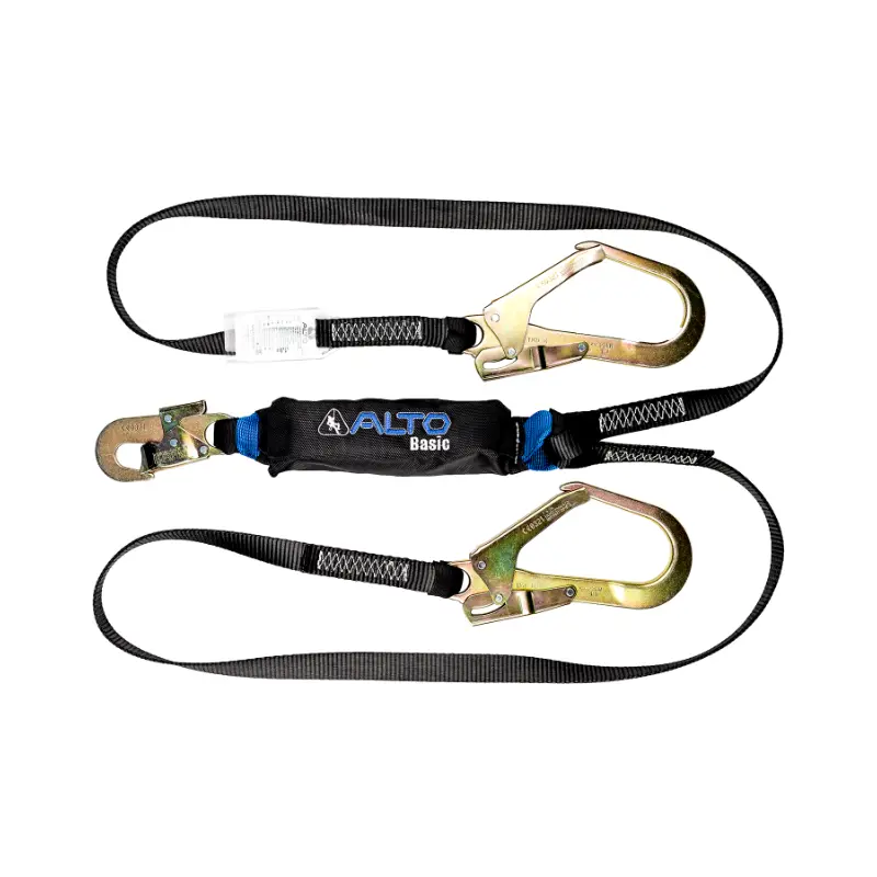 Cable contra caídas de cinta 1.80mtrs. doble brazo, gancho grande C11PG-1.80 Alto