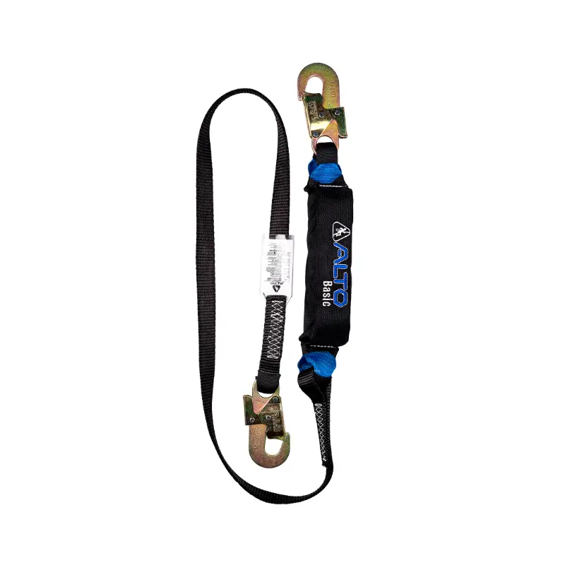 [C1P-1.80] Cable contra caídas de cinta 1.80mtrs. con amortiguador, gancho chico C1P-1.80 Alto