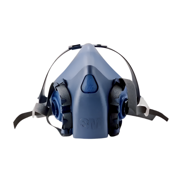 Respirador de silicón de media cara para doble cartucho con válvula 7502 3M 