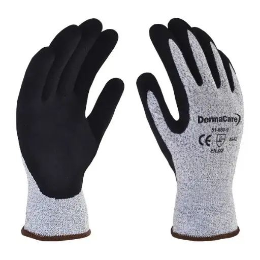 Guantes de seguridad anti corte A5 poliester/nitrilo arenoso