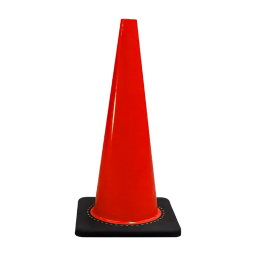 Cono vial de pvc c/base negra de caucho s/reflejante CO-SREF Safepro