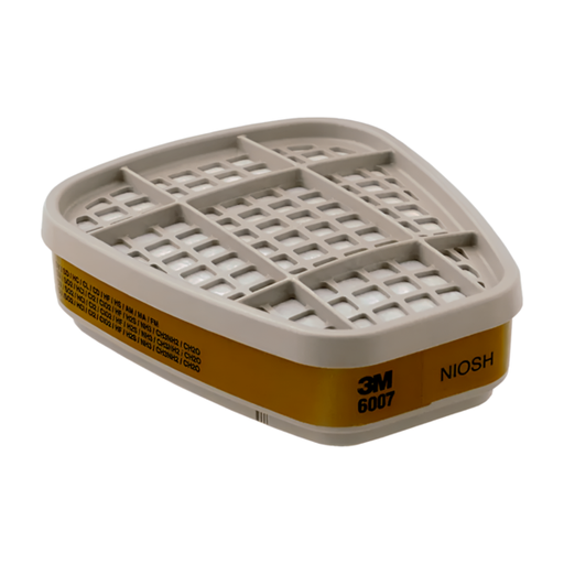 [MM-6007] Cartucho contra vapor de mercurio, vapores orgánicos y gases ácidos paquete con 2 piezas 6007 3M