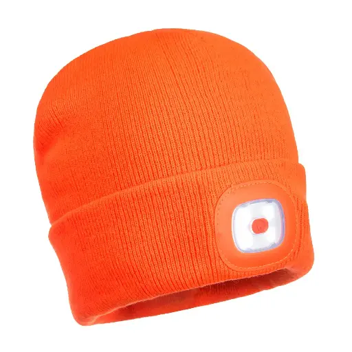 Gorro con luz led doble recargable