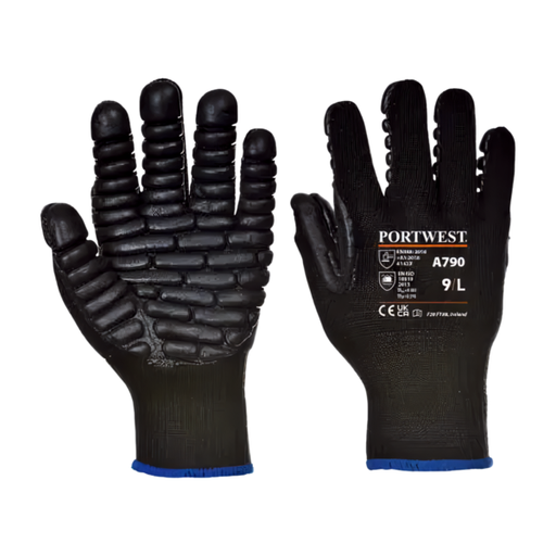 Guantes anti vibración poliéster/caucho A790 Portwest