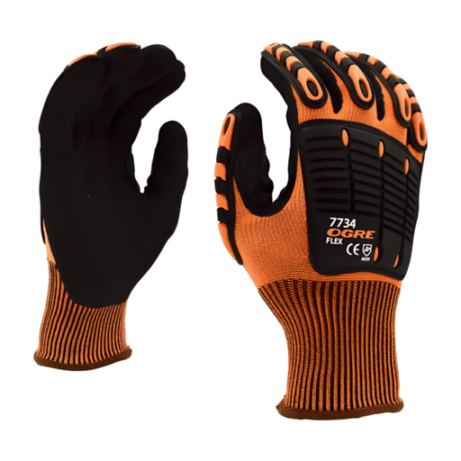 Guantes de seguridad anti impacto N2 de poliéster/nitrilo arenoso 7734 Cordova