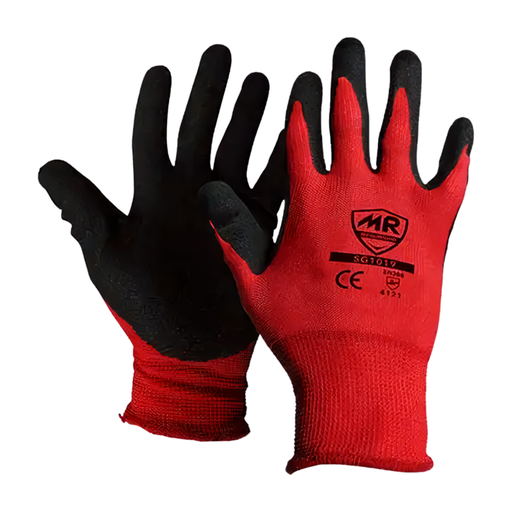 Guantes de seguridad de nylon/poliéster/nitrilo arenoso