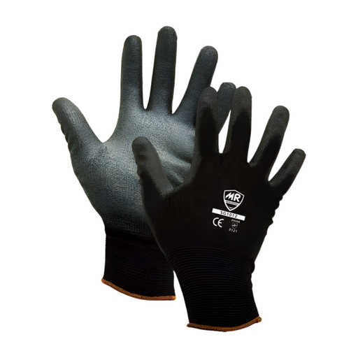 Guantes de seguridad de poliéster/PU 