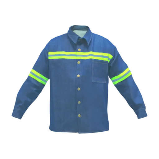 Camisa de trabajo de mezclilla con reflejante 14 oz
