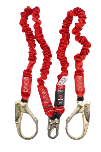 [671PEC-6ft] Cable contra caídas poliester/strech doble con 2 ganchos grandes 1.80m (6 ft.) 