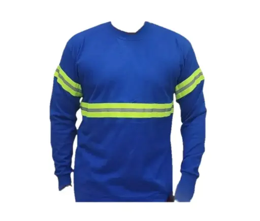 Playera Hi- Vis industrial de 100% algodón manga larga con reflejante PLA-ALG-REF Safepro Solutions