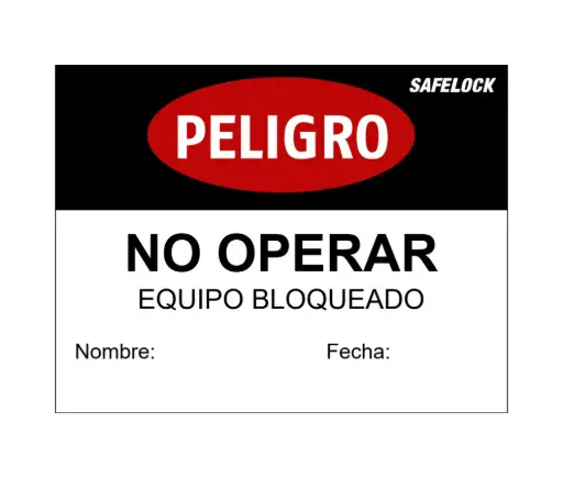 [MT01-SP] Etiqueta imantada con leyenda "No Operar" tamaño carta MT01-SP Safelock