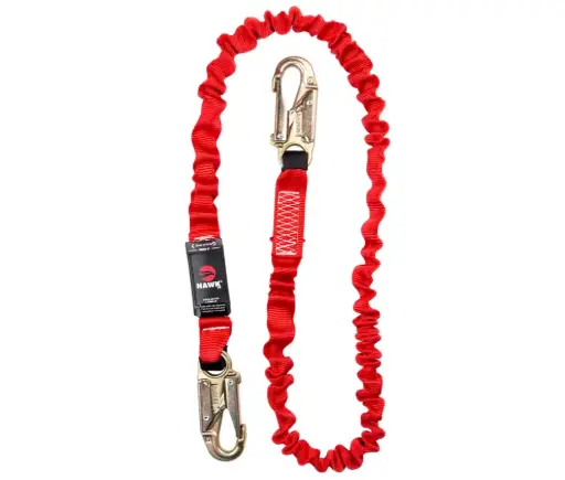[601P-1.8] Cable contra caídas poliéster de 1.80mtrs de 2 ganchos chicos c/amortiguador interno 601P-1.80 Hawk