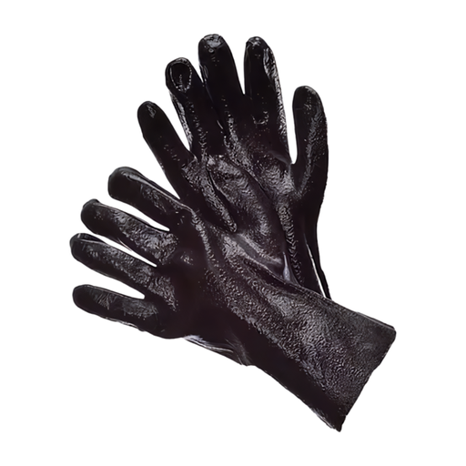 [96-6901Q] Guantes de Seguridad de PVC negro semi-rugoso 18", Docena, 96-6901Q Major Gloves 